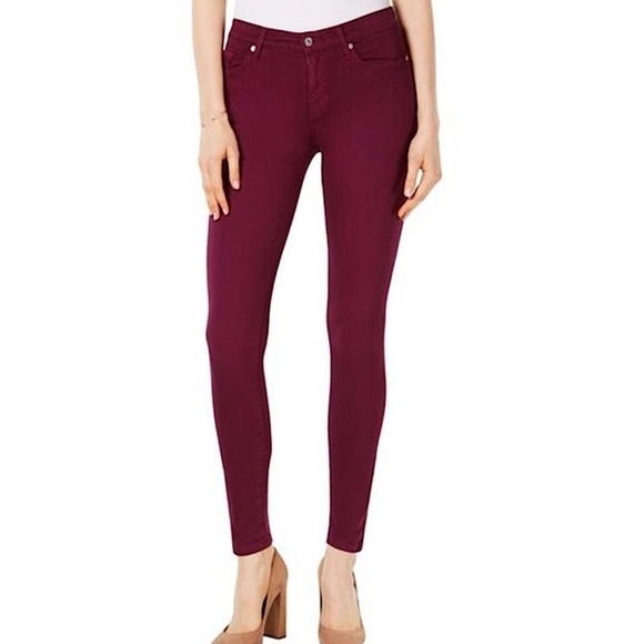 Nine West Cigarette Skinny Jeans Burgundy Red Cranberry Ankle Denim Sz 10 - Picture 8 of 12